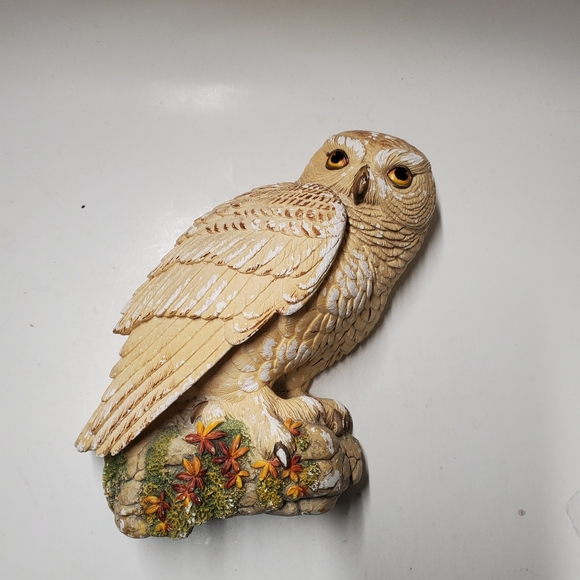 Vintage Chalkware Snowy Owl Wall Hanging Legend Products 1982 Made in England - Picture 5 of 9